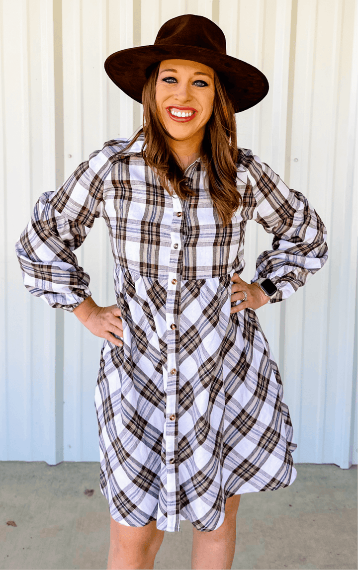 PLAID MINI DRESS - Thistle Canyon Co.