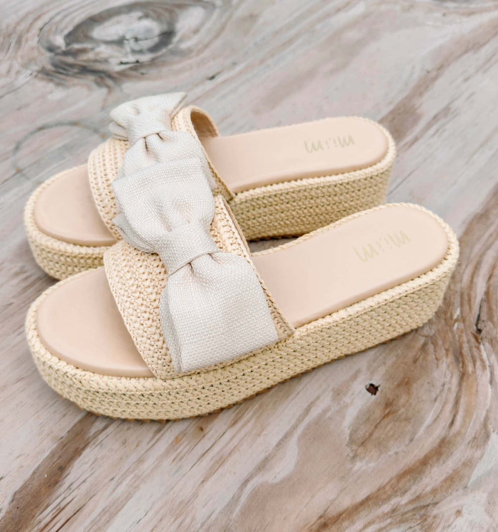RAFFIA BOW SANDALS - Thistle Canyon Co.