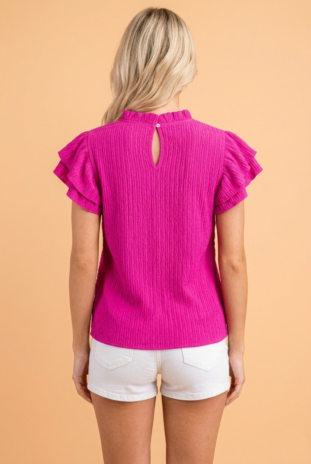 Pre-Order: RASPBERRY RUFFLE TOP