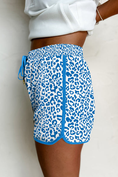 LEOPARD SHORTS - BLUE