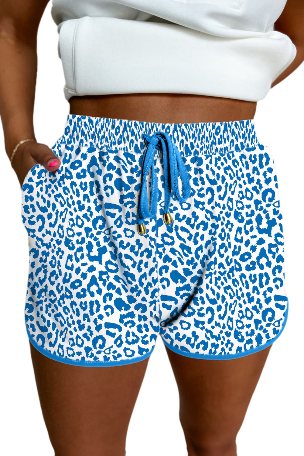 LEOPARD SHORTS - BLUE