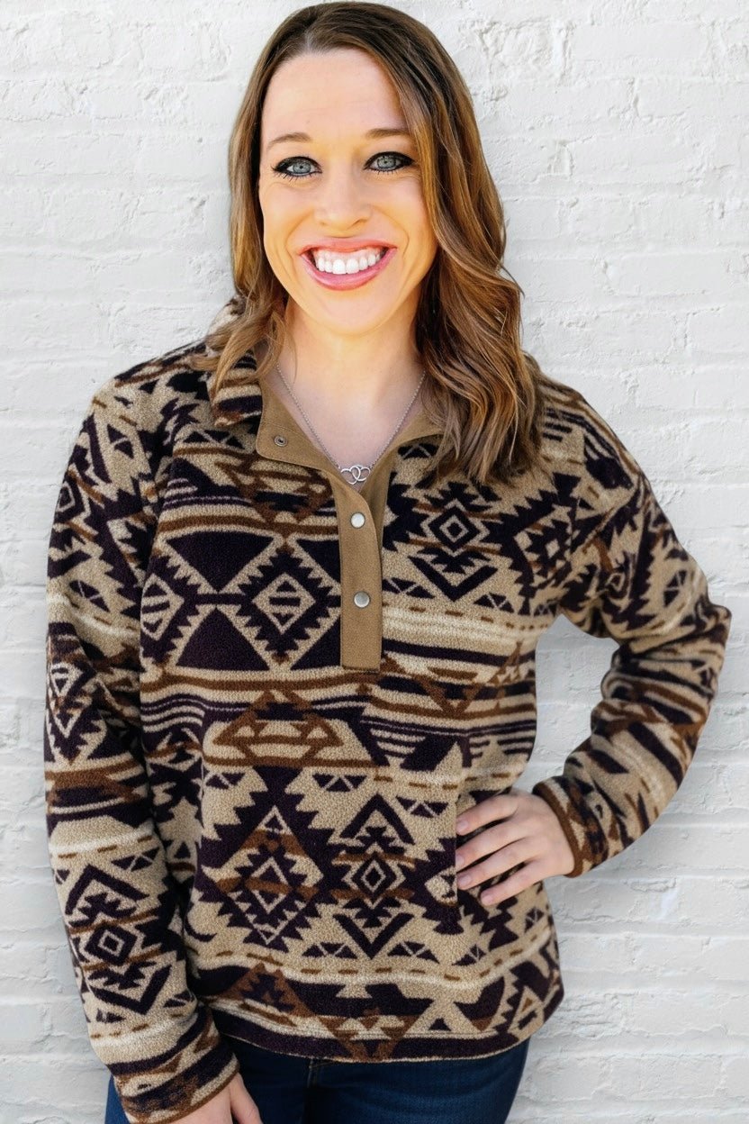 WESTERN AZTEC PULLOVER - Brown - Thistle Canyon Co.