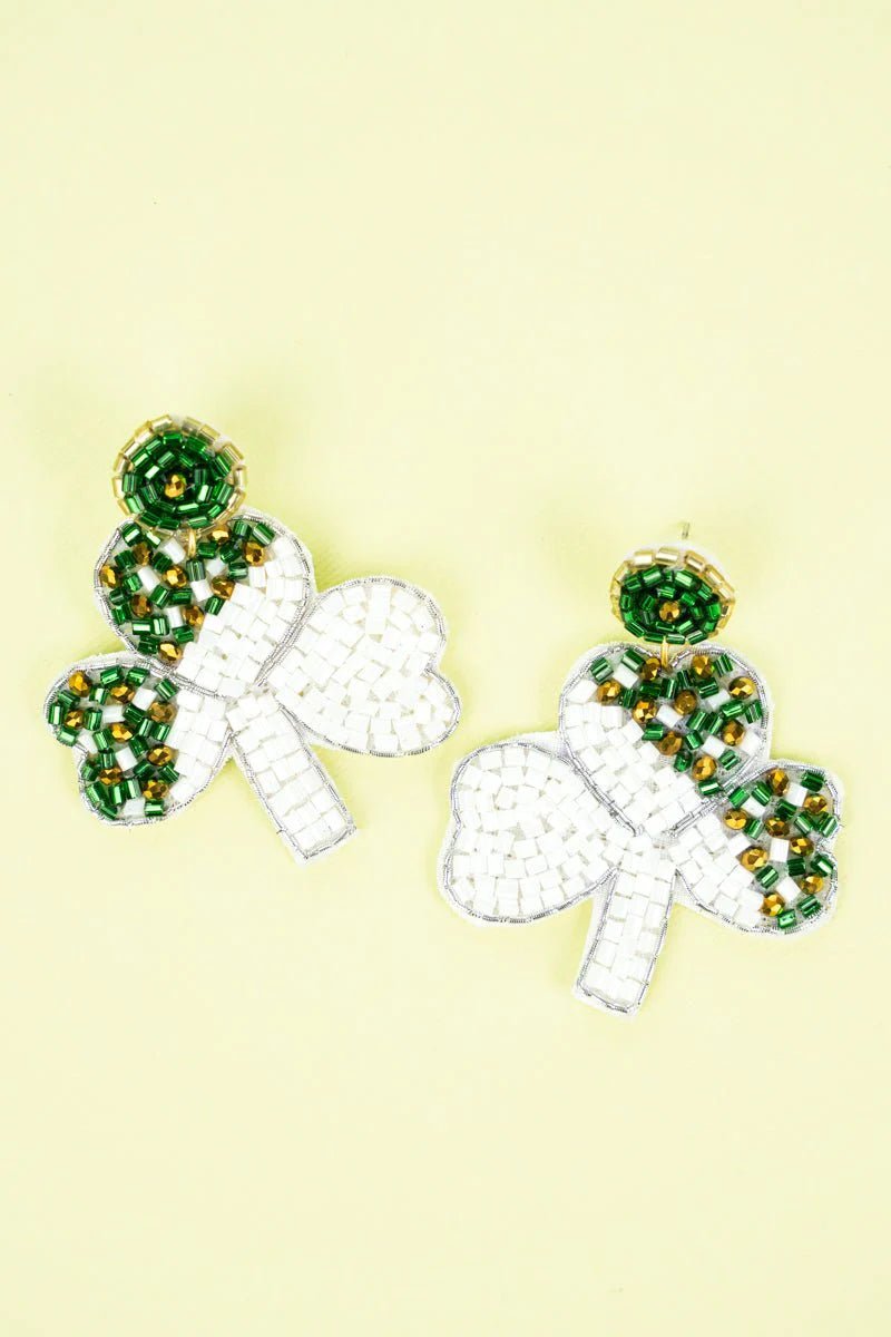 WHITE SHAMROCK EARRINGS - Thistle Canyon Co.