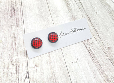 Buffalo Plaid l Stud Earrings - Thistle Canyon Co.