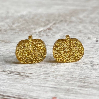 GLITTER PUMPKIN STUDS | Gold - Thistle Canyon Co.