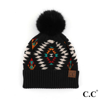 C.C. BEANIE | Black Aztec - Thistle Canyon Co.