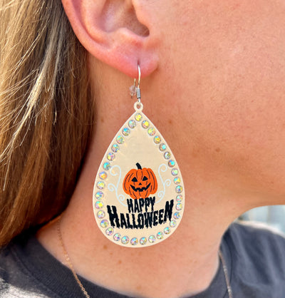 HAPPY HALLOWEEN EARRINGS - TAN - Thistle Canyon Co.