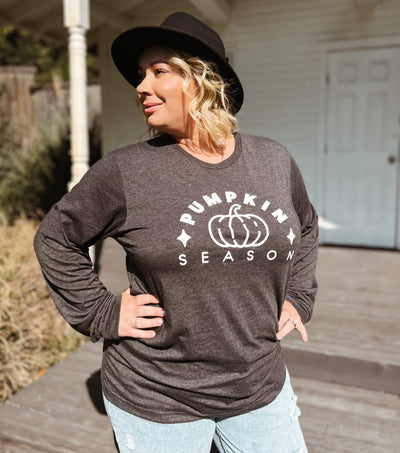 PUMPKIN SEASON LONG SLEEVE | Charcoal - Thistle Canyon Co.