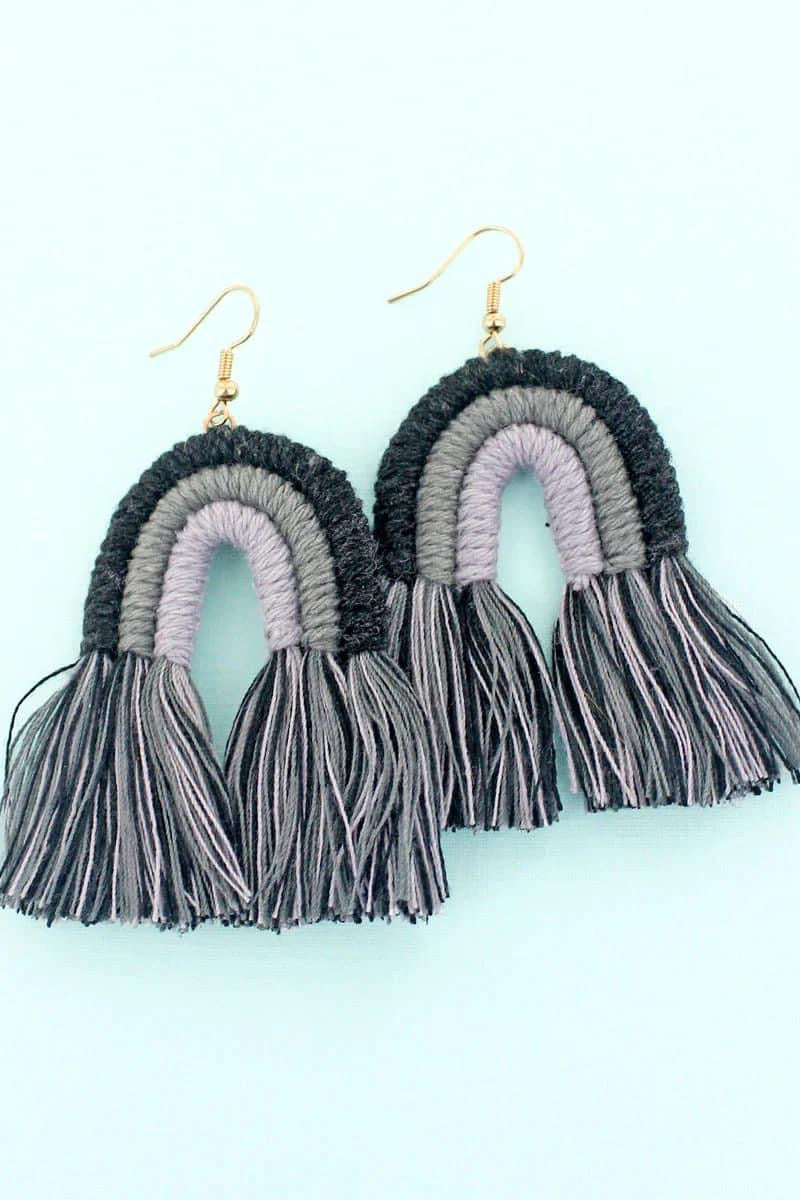 GRAY RAINBOW FRINGE EARRINGS - Thistle Canyon Co.