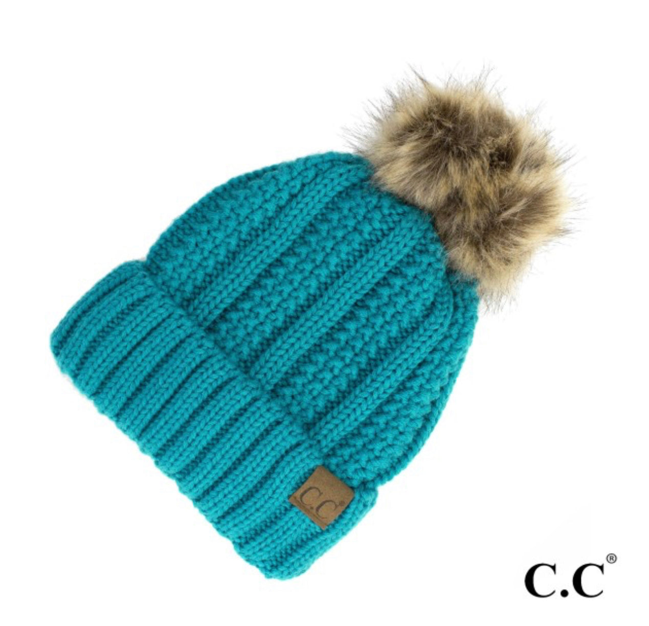 C.C. BEANIE | Teal Pom - Thistle Canyon Co.