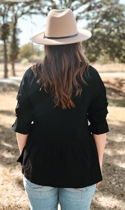 THE BETH BLOUSE | Black - Thistle Canyon Co.