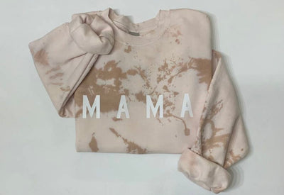 MAMA | Light Caramel Tie Dye Sweatshirt - Thistle Canyon Co.