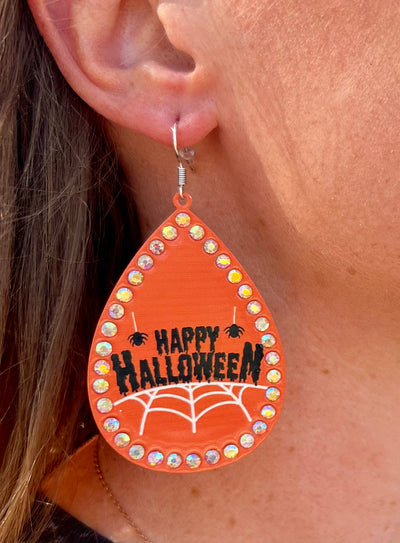 HAPPY HALLOWEEN EARRINGS - ORANGE - Thistle Canyon Co.