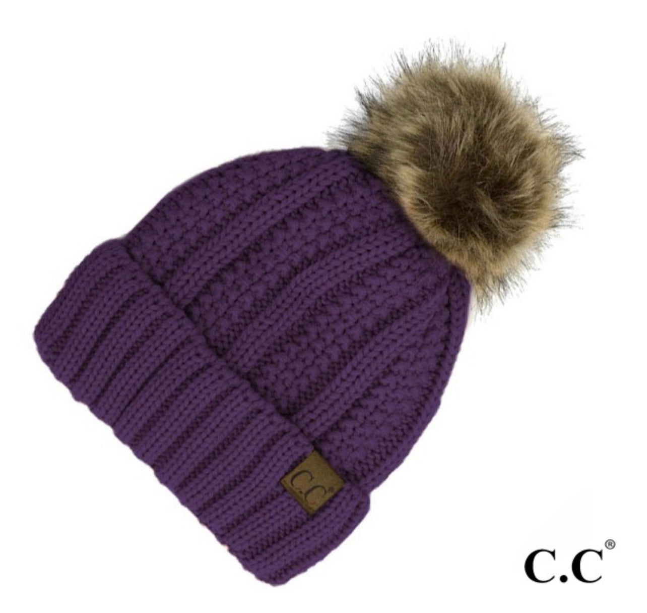 C.C. BEANIE | Purple Pom - Thistle Canyon Co.