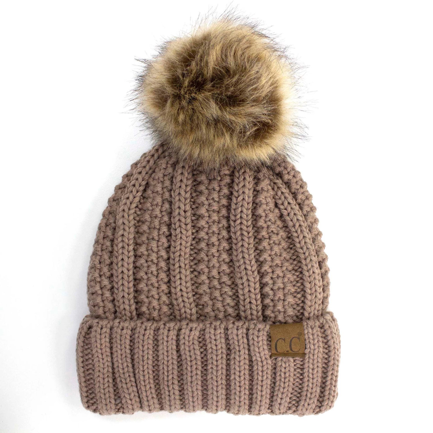 C.C. BEANIE | Taupe Pom - Thistle Canyon Co.